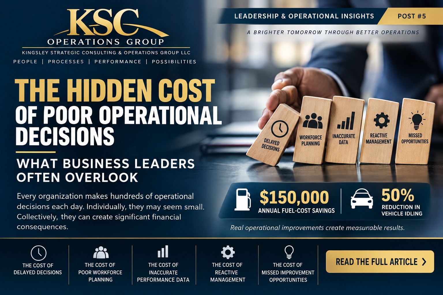 KSC Leadership & Operational Insights Post #5: The Hidden Cost of Poor Operational Decisions